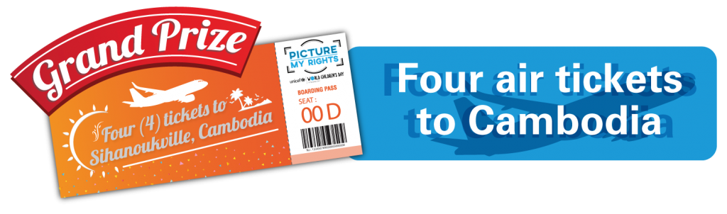 Picture my rights grand prize is four air tickets to Cambodia.