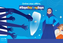 A girl protects her friend from Online Sexual Abuse by holding out a shield to protect against creepy hands coming out of a phone.