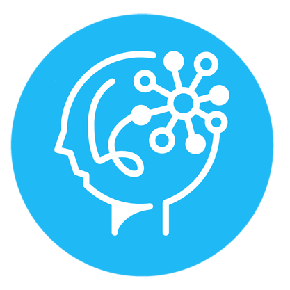 mental health icon showing neurons in brain.